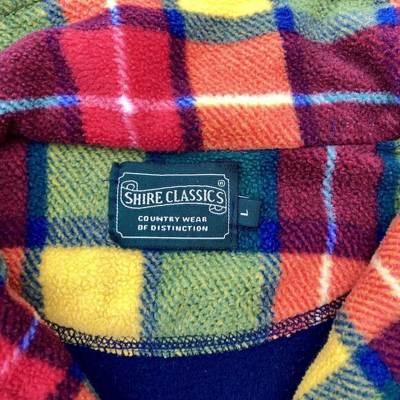 Shire Classics Fleece Pullover Boys Large Highland Cow Embroidered Plaid Collar - Picture 6 of 8